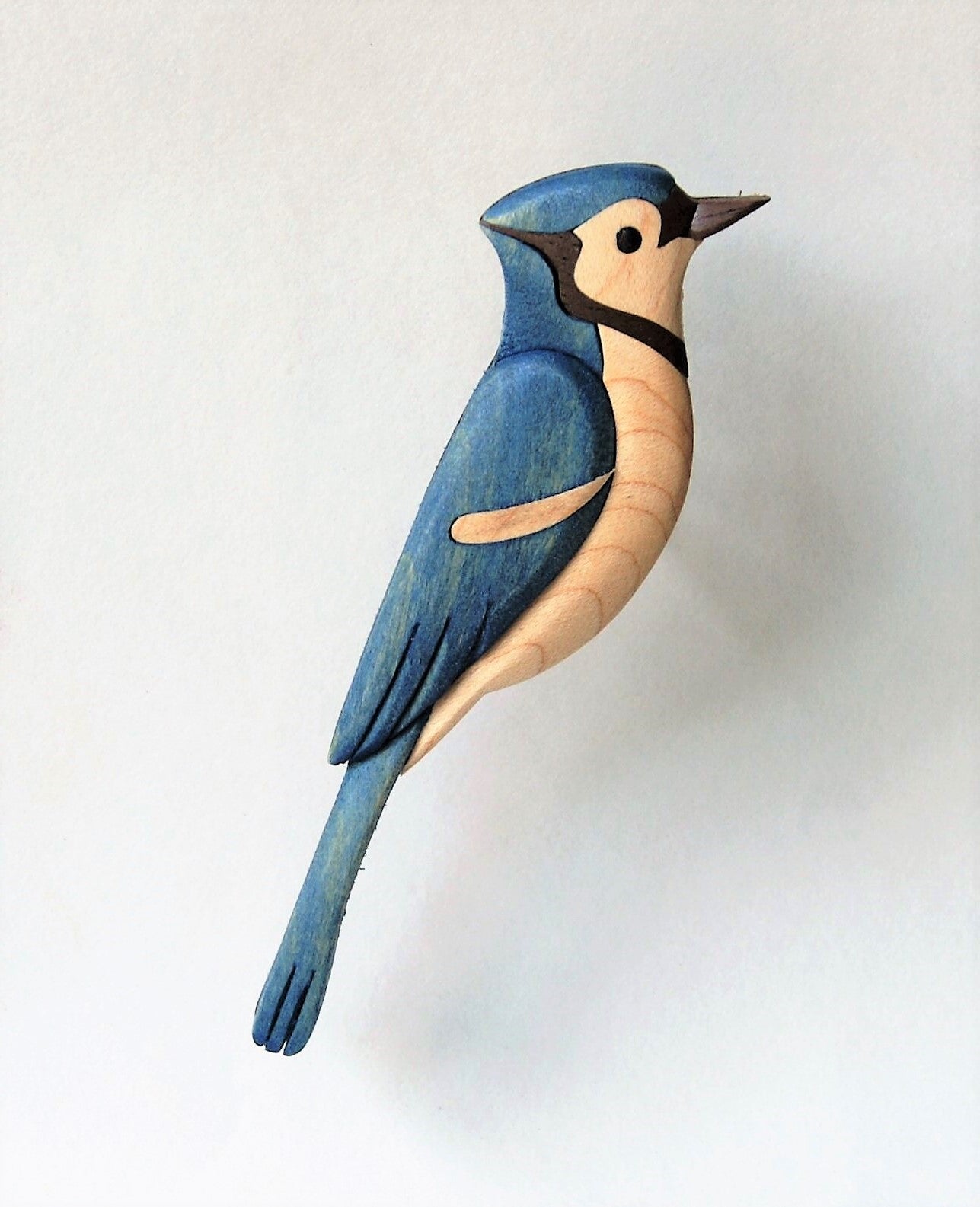 Blue Jay Wood Carved Intarsia Ornament / Magnet