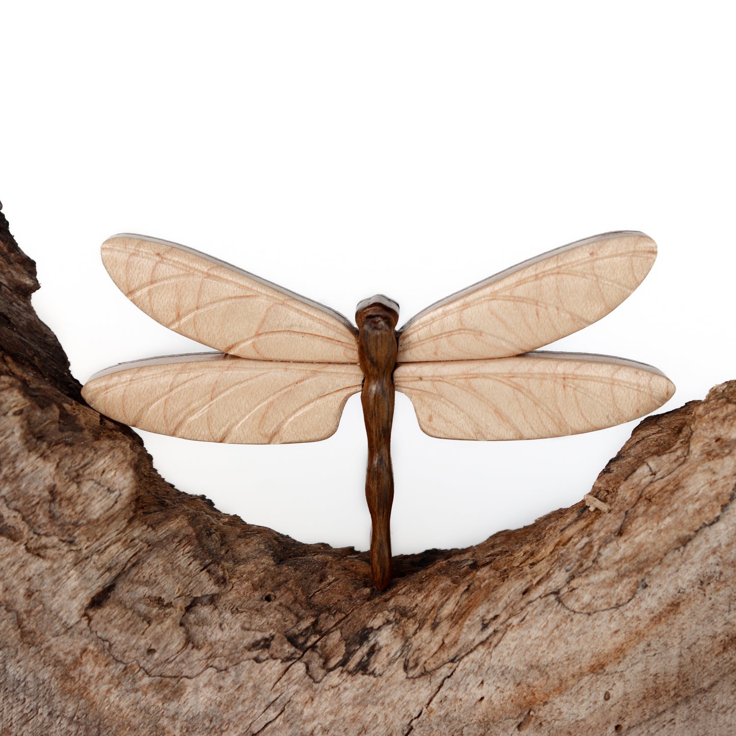 Dragonfly Wood Carved Intarsia Ornament / Magnet