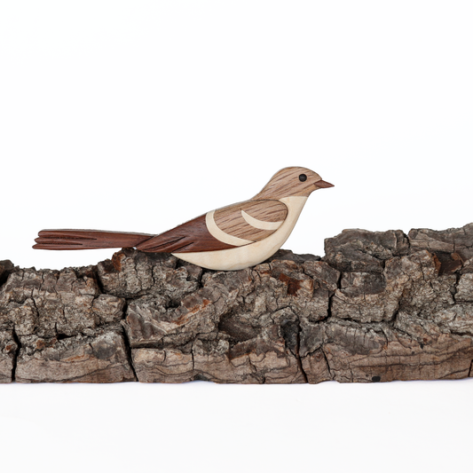 Mockingbird Wood Carved Intarsia Ornament / Magnet