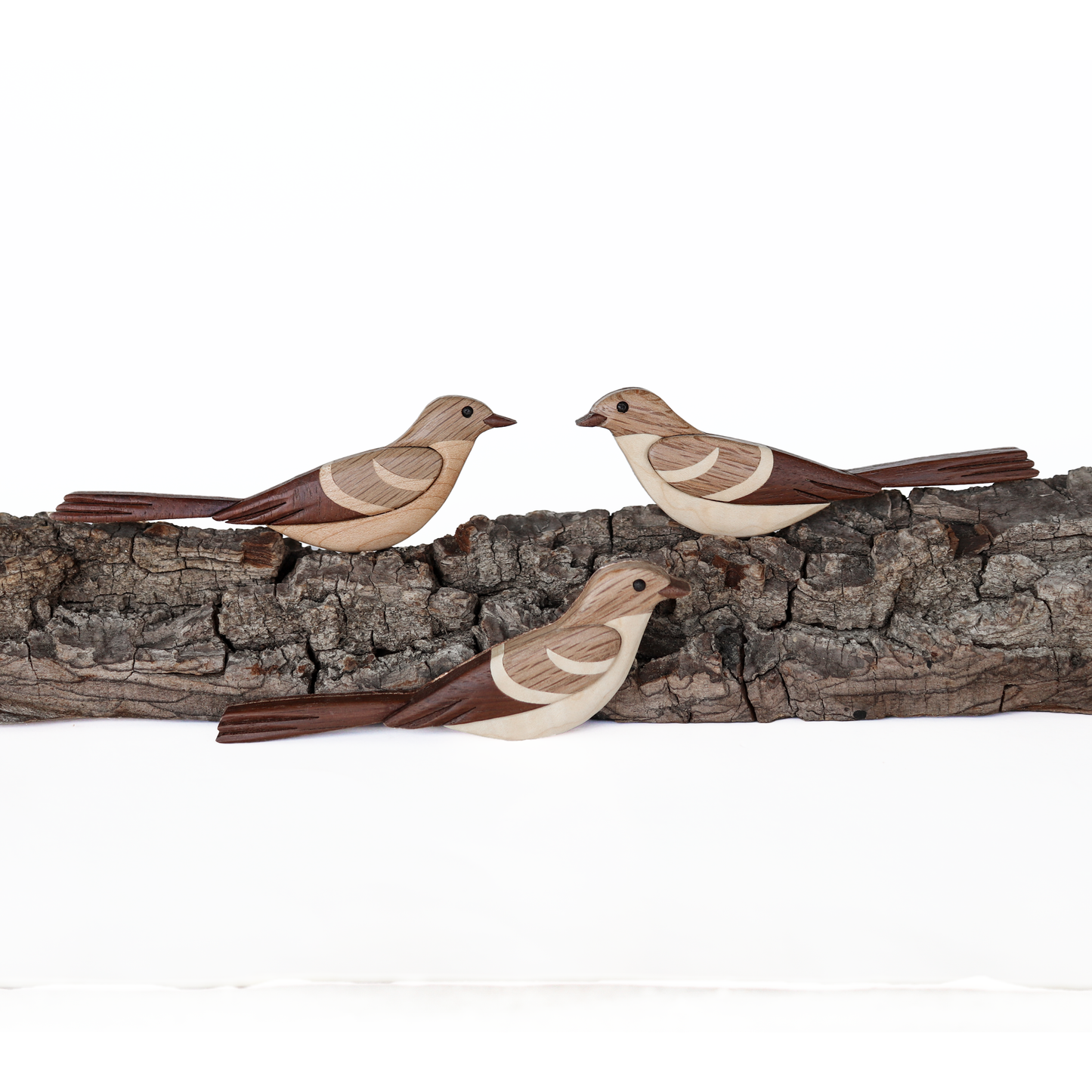 Mockingbird Wood Carved Intarsia Ornament / Magnet