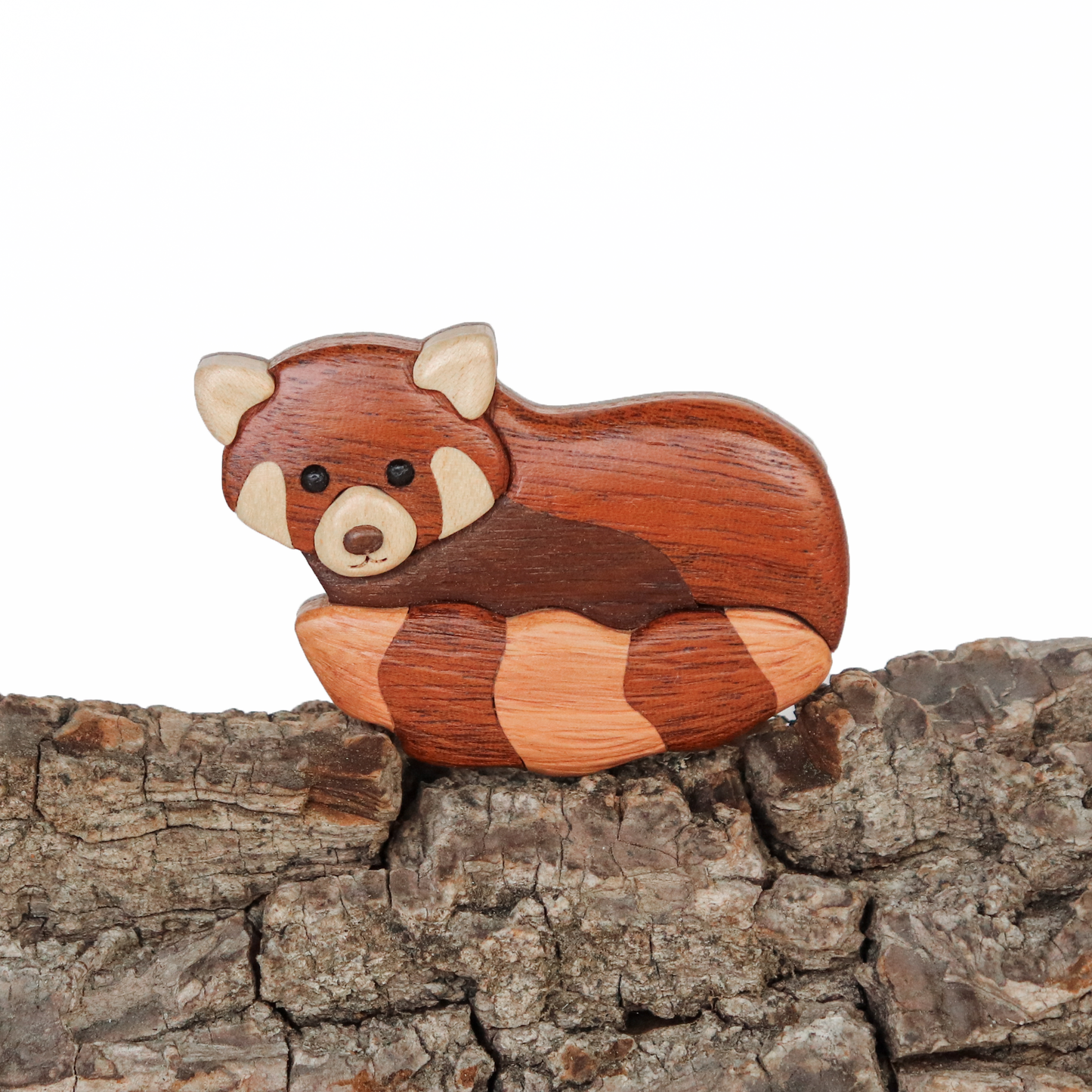 Red Panda Wood Carved Intarsia Ornament / Magnet