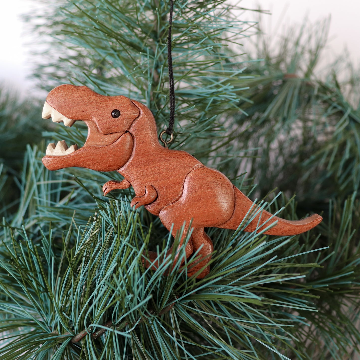 T-Rex Wood Carved Intarsia Ornament / Magnet