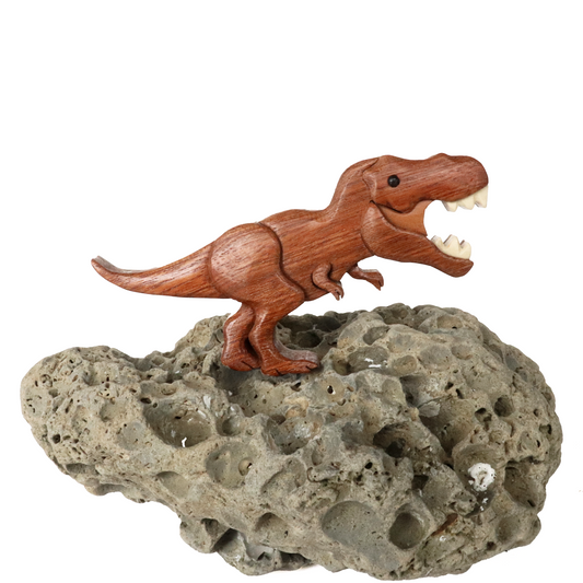 T-Rex Wood Carved Intarsia Ornament / Magnet