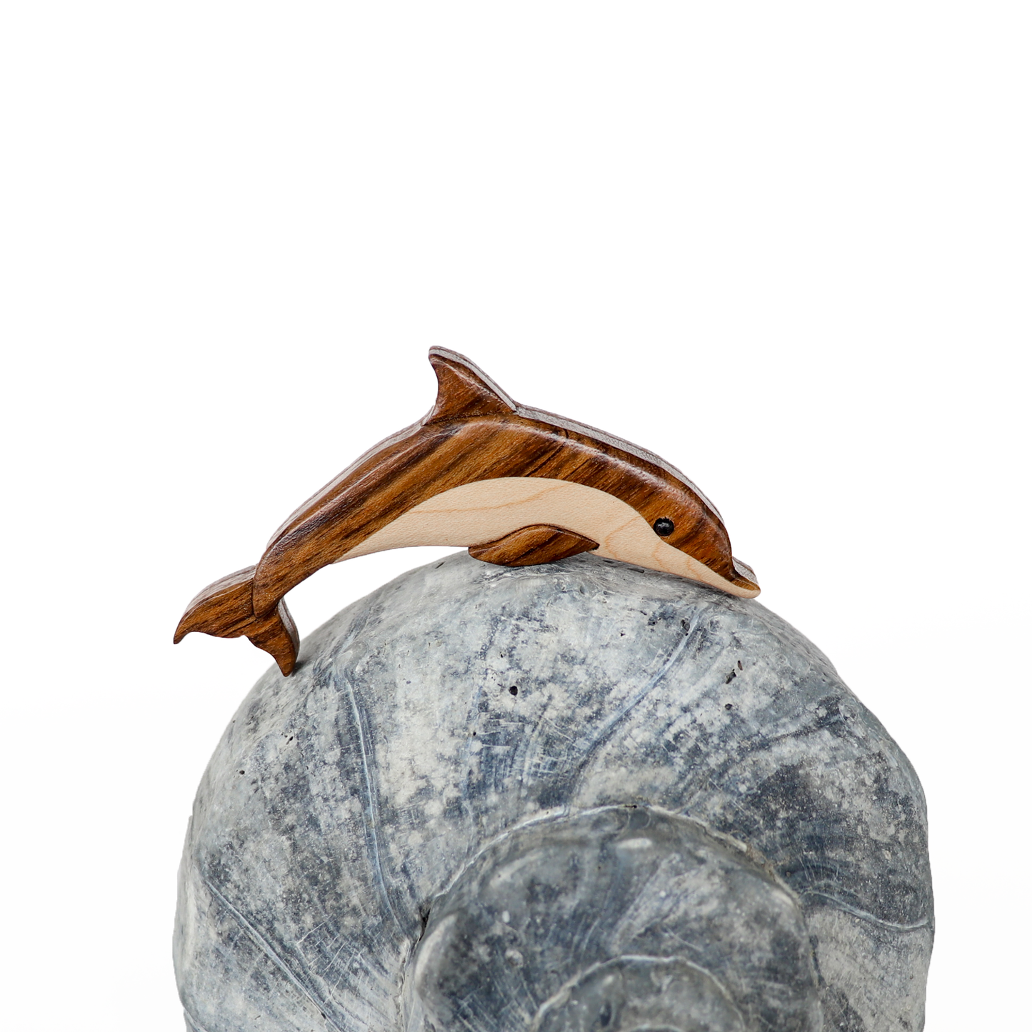 Dolphin Wood Carved Intarsia Ornament / Magnet