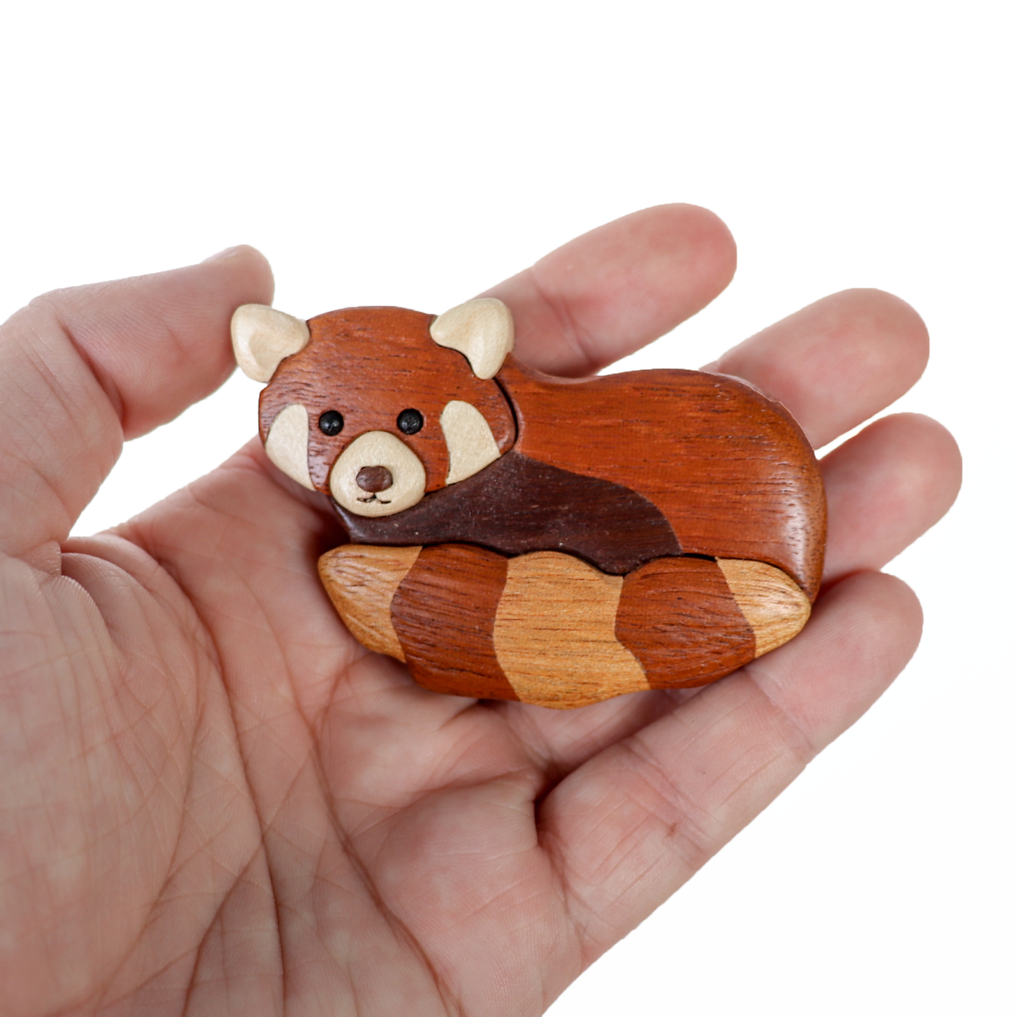 Red Panda Wood Carved Intarsia Ornament / Magnet