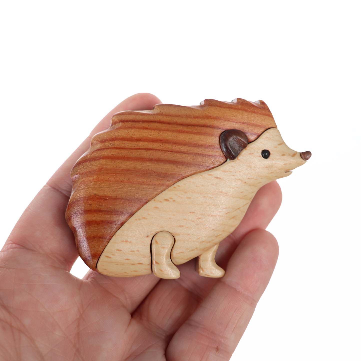 Hedgehog Wood Carved Intarsia Ornament / Magnet