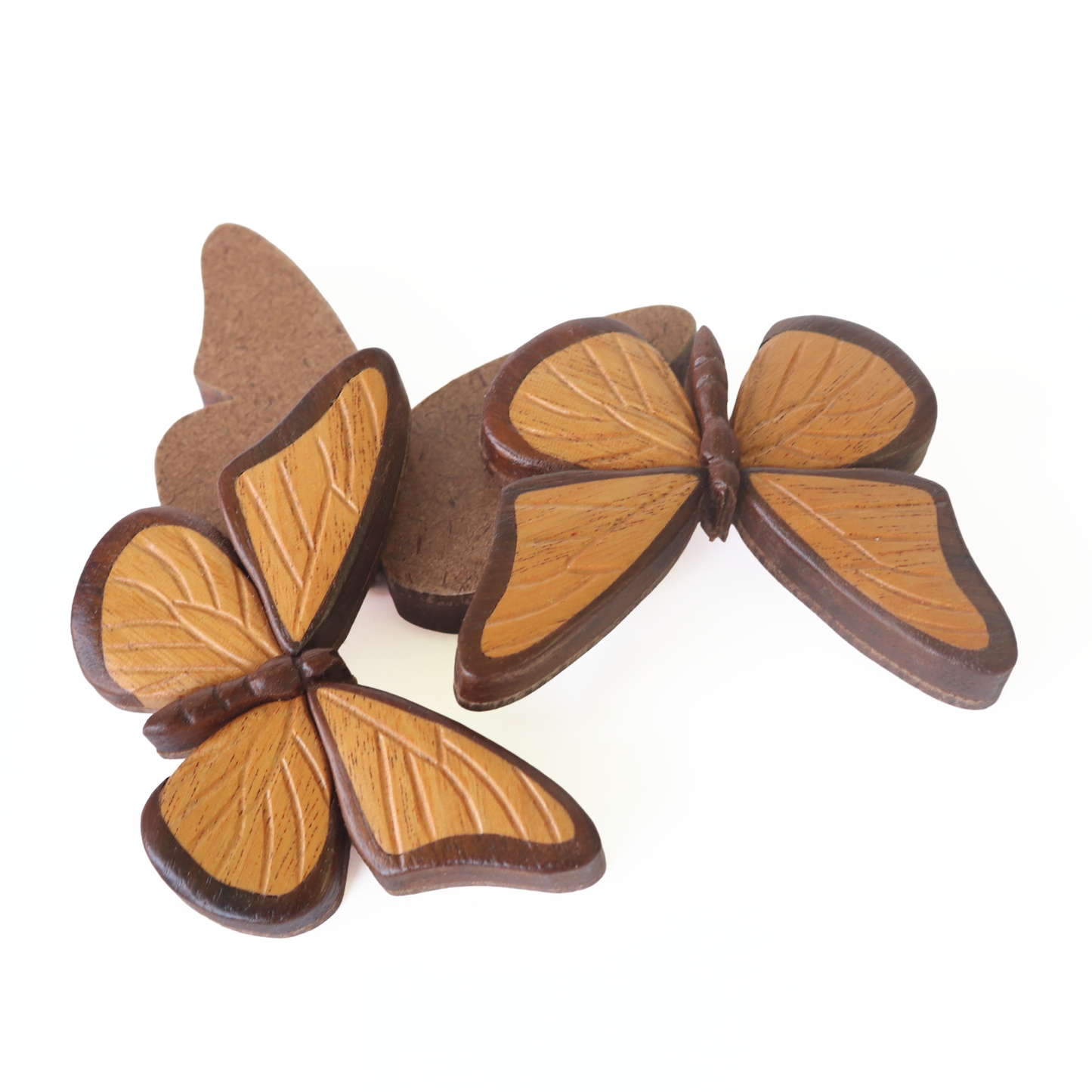 Butterfly Wood Carved Intarsia Ornament / Magnet