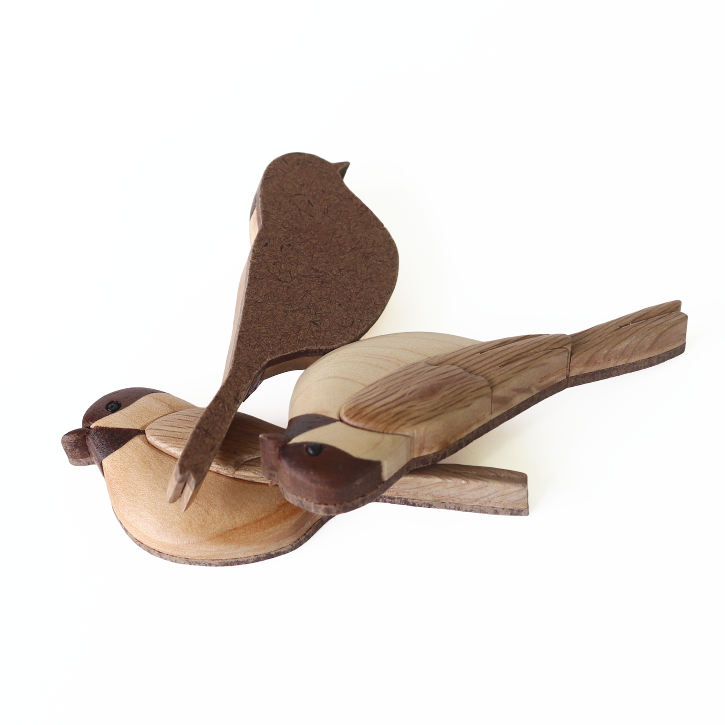 Carolina Chickadee Wood Carved Intarsia Ornament / Magnet