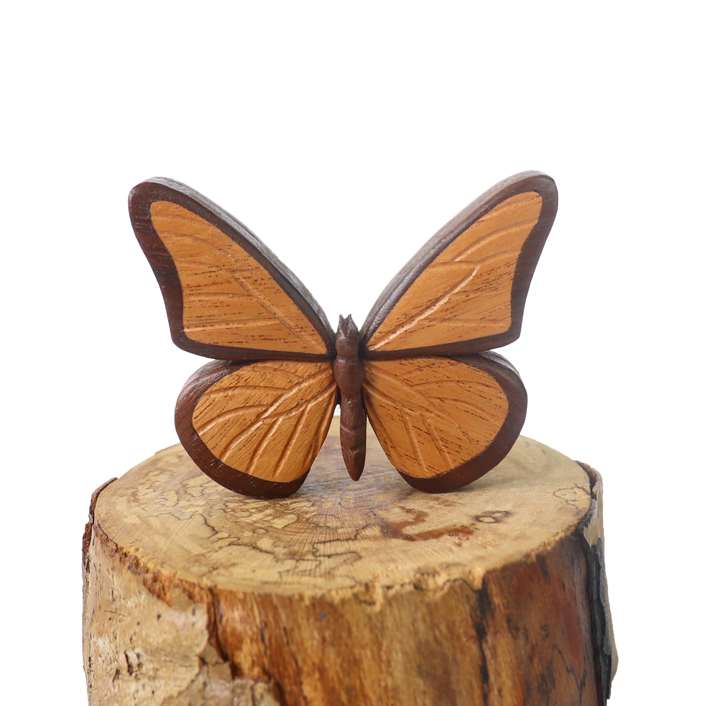 Butterfly Wood Carved Intarsia Ornament / Magnet
