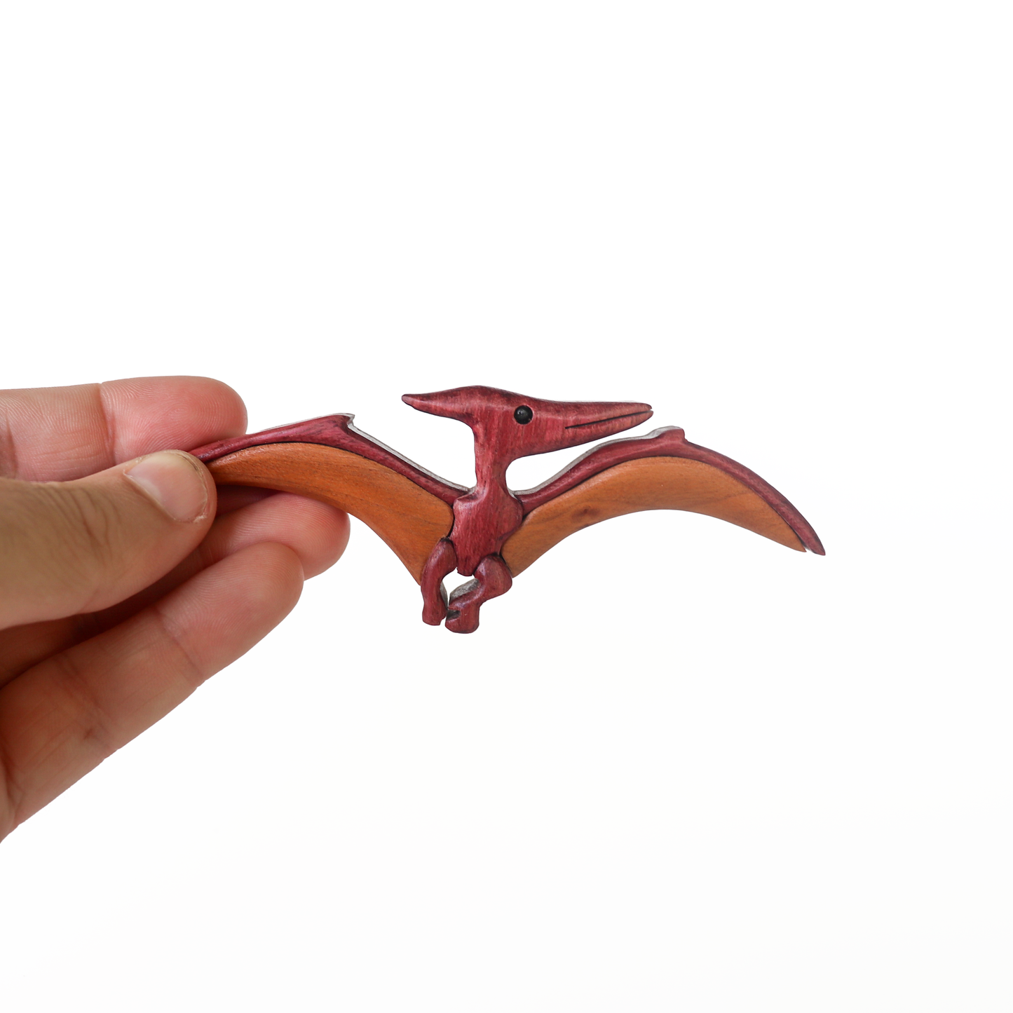 Pterodactyl Dinosaur Wood Carved Intarsia Ornament / Magnet