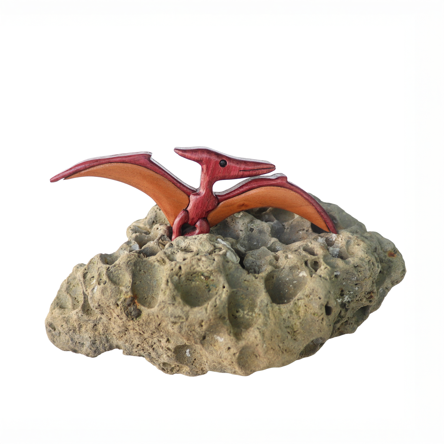 Pterodactyl Dinosaur Wood Carved Intarsia Ornament / Magnet