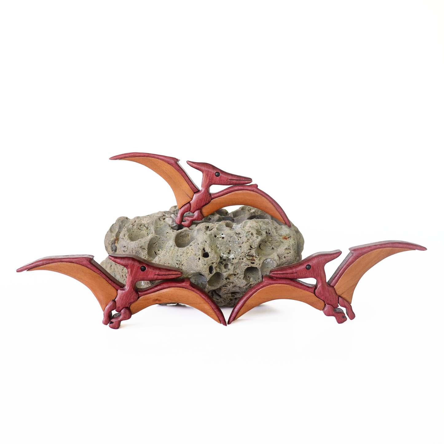 Pterodactyl Dinosaur Wood Carved Intarsia Ornament / Magnet