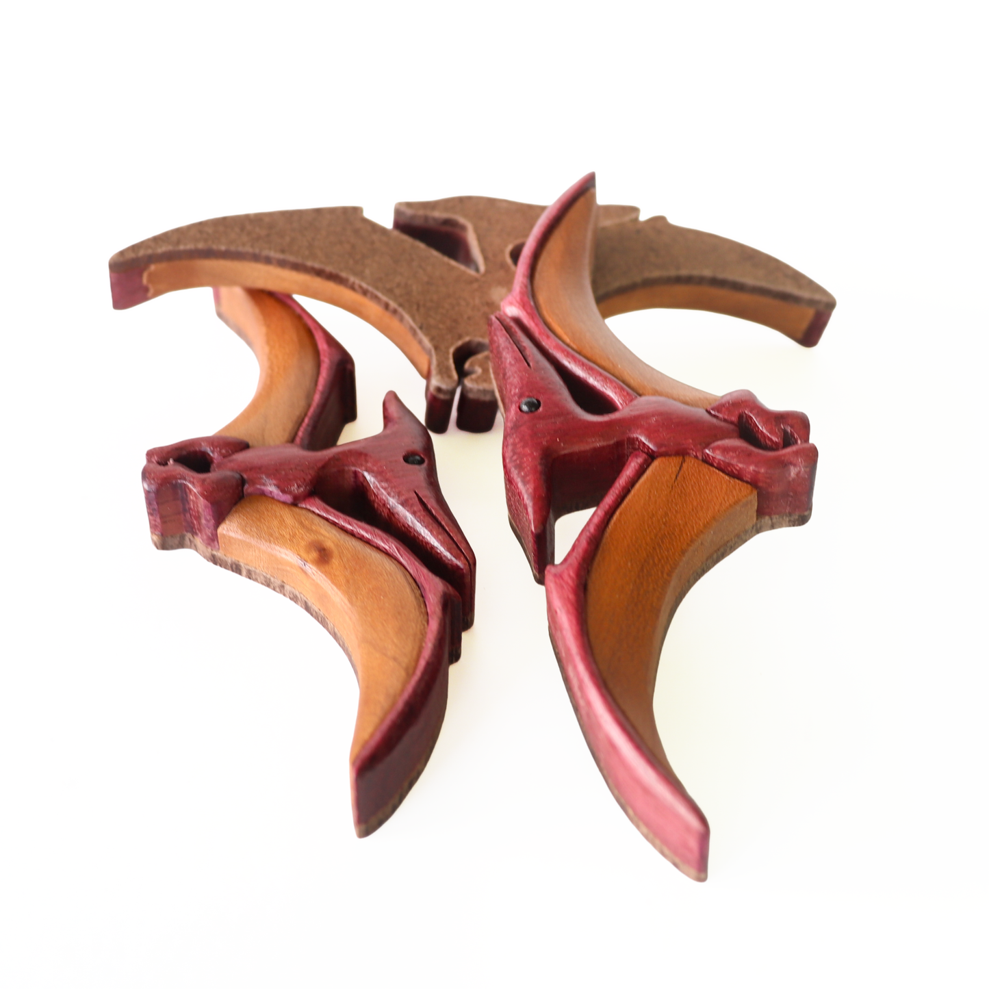 Pterodactyl Dinosaur Wood Carved Intarsia Ornament / Magnet