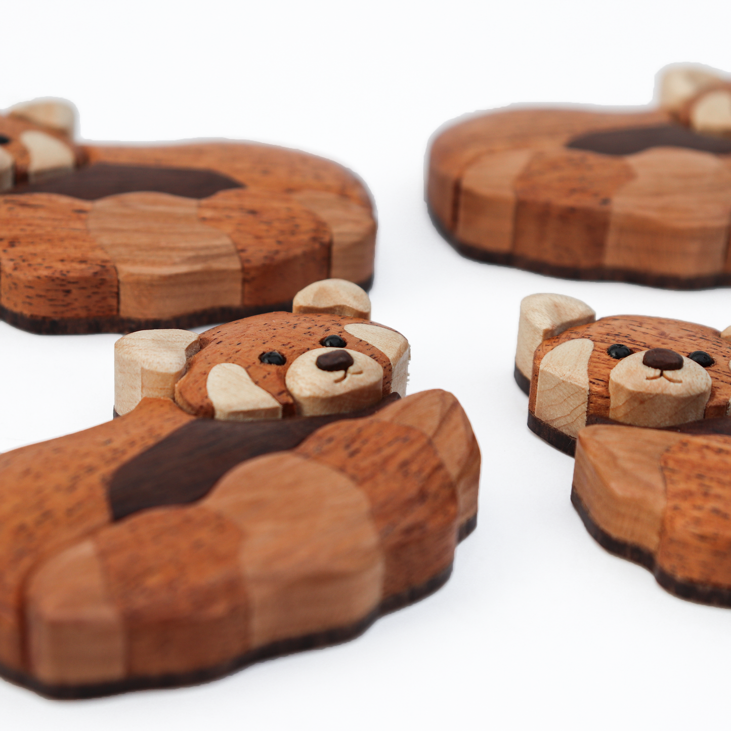 Red Panda Wood Carved Intarsia Ornament / Magnet