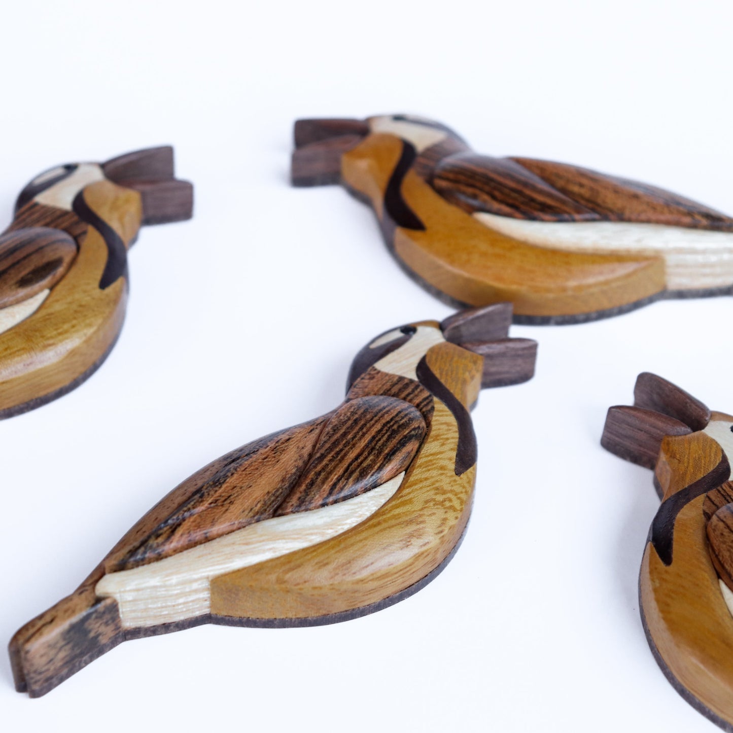 Meadowlark Christmas ornament or magnet, Handmade songbird intarsia wood art, Personalized wood carving, Scroll saw decoration