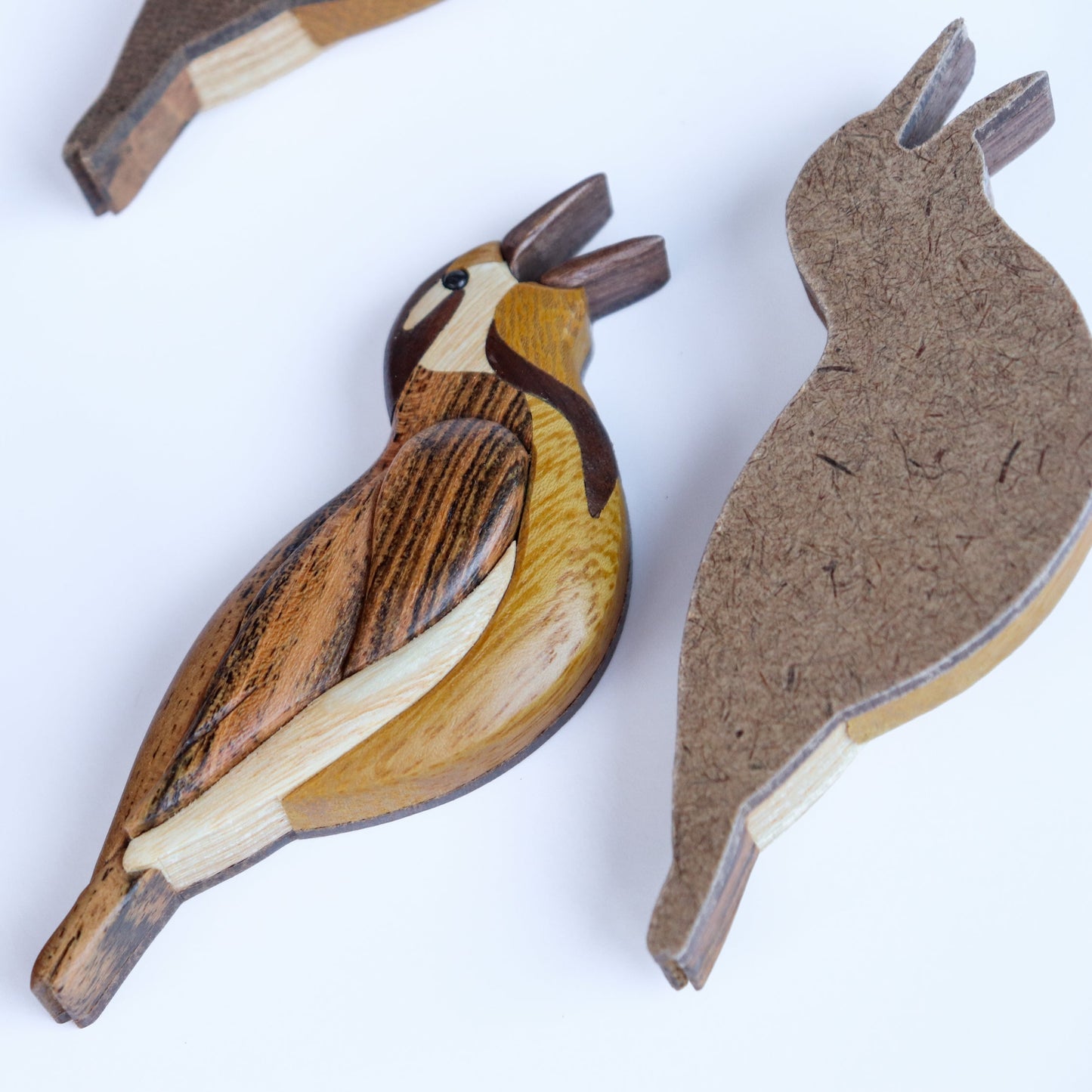 Meadowlark Christmas ornament or magnet, Handmade songbird intarsia wood art, Personalized wood carving, Scroll saw decoration