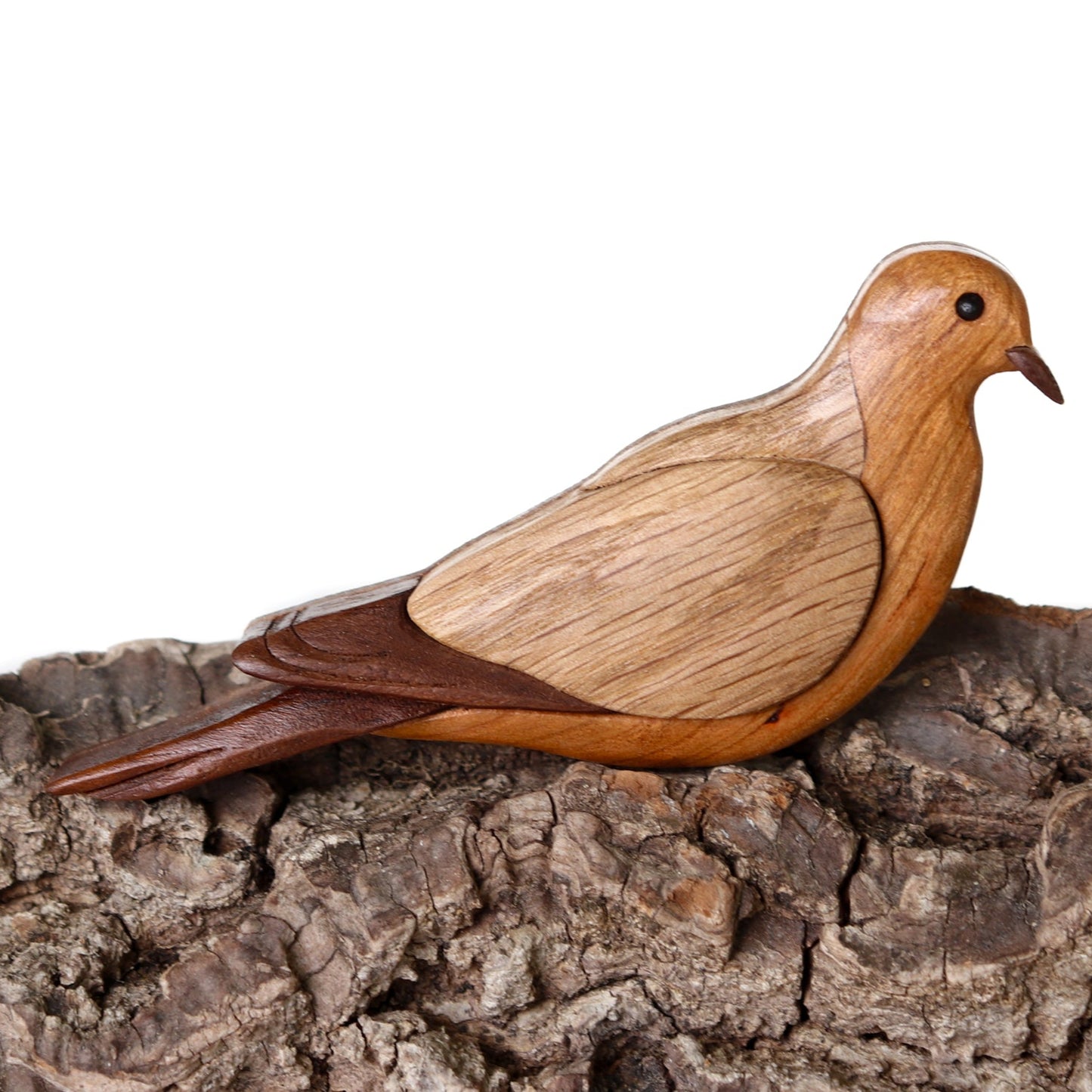 Mourning Dove Wood Carved Intarsia Ornament / Magnet