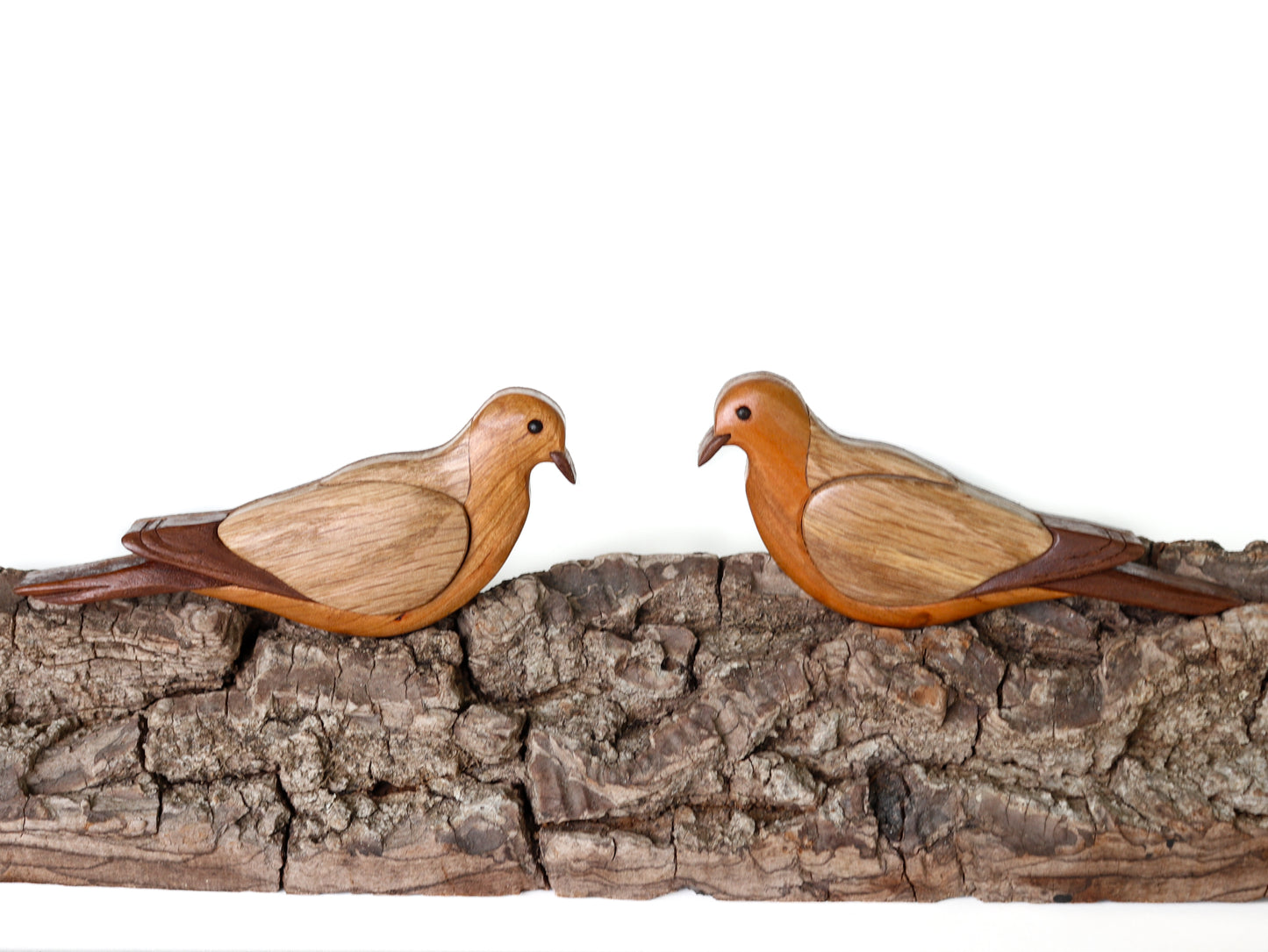 Mourning Dove Wood Carved Intarsia Ornament / Magnet