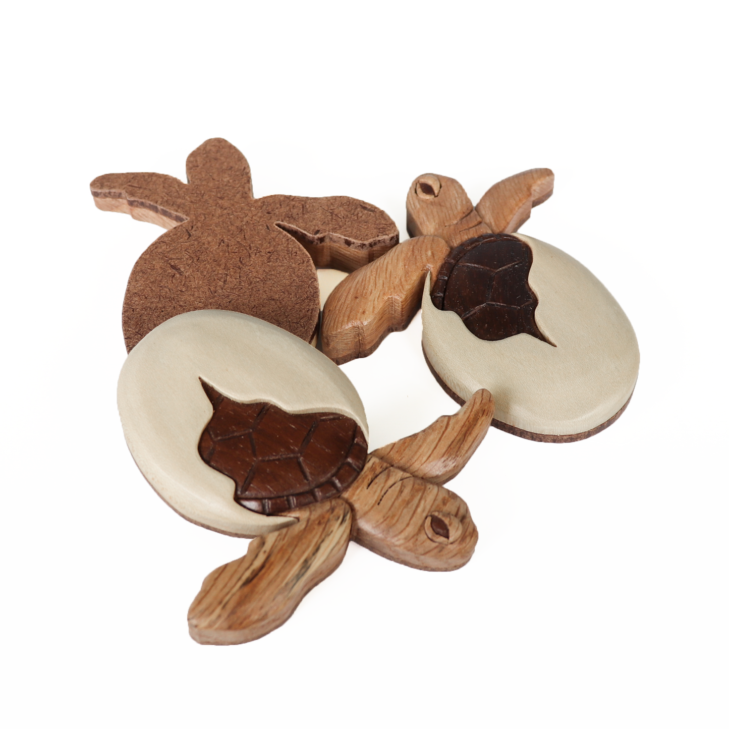 Sea Turtle Wood Carved Intarsia Ornament / Magnet