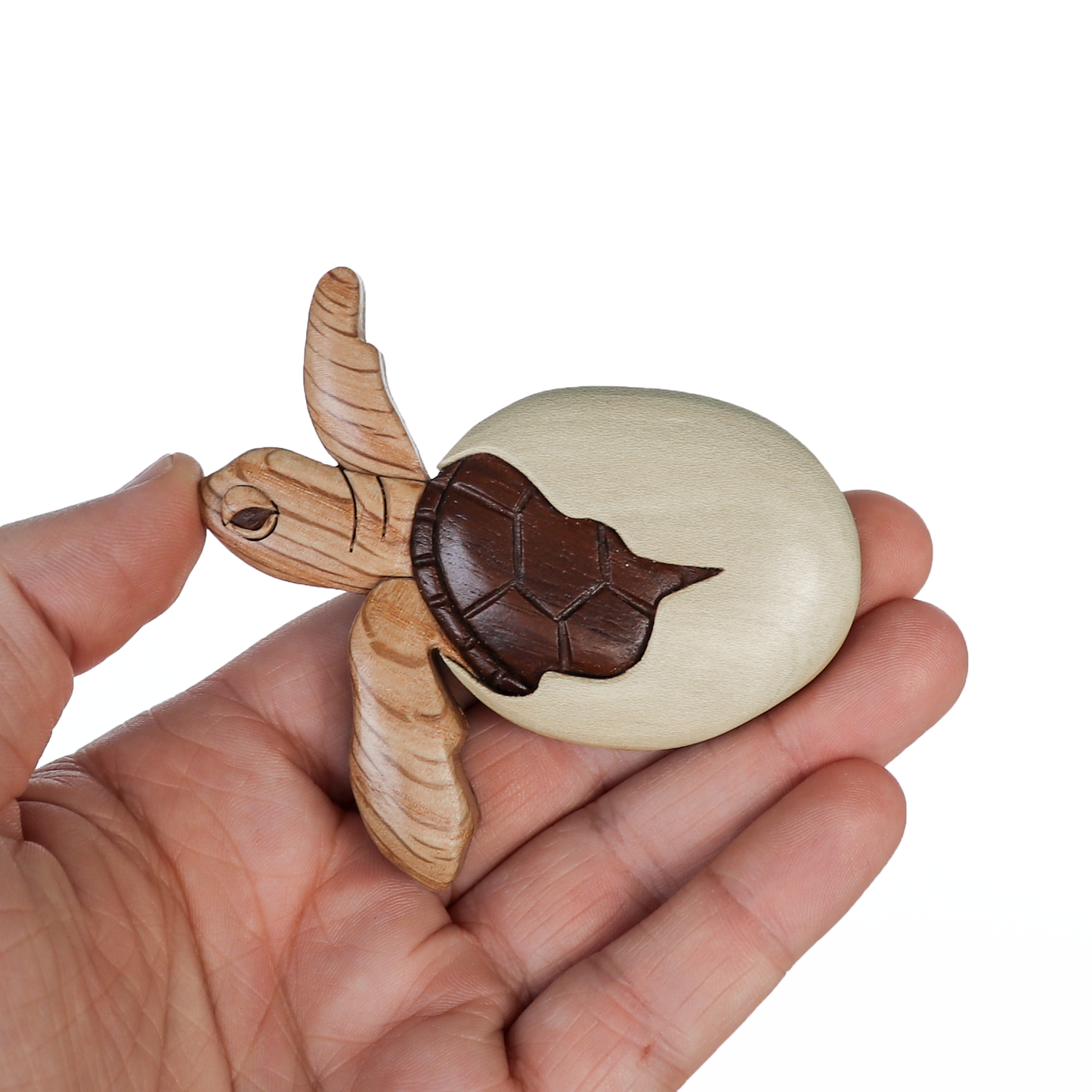 Sea Turtle Wood Carved Intarsia Ornament / Magnet