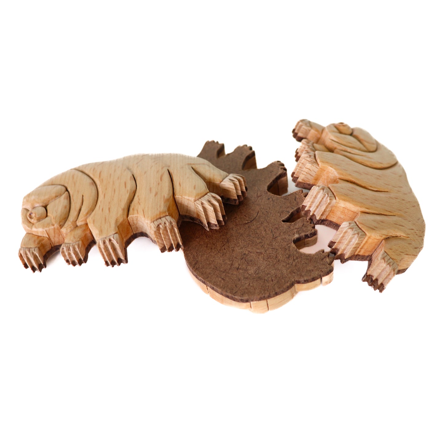 Tardigrade wooden magnet / ornament, Water bear wood carving, Scroll saw art, Intarsia woodworking, Microscopic organism