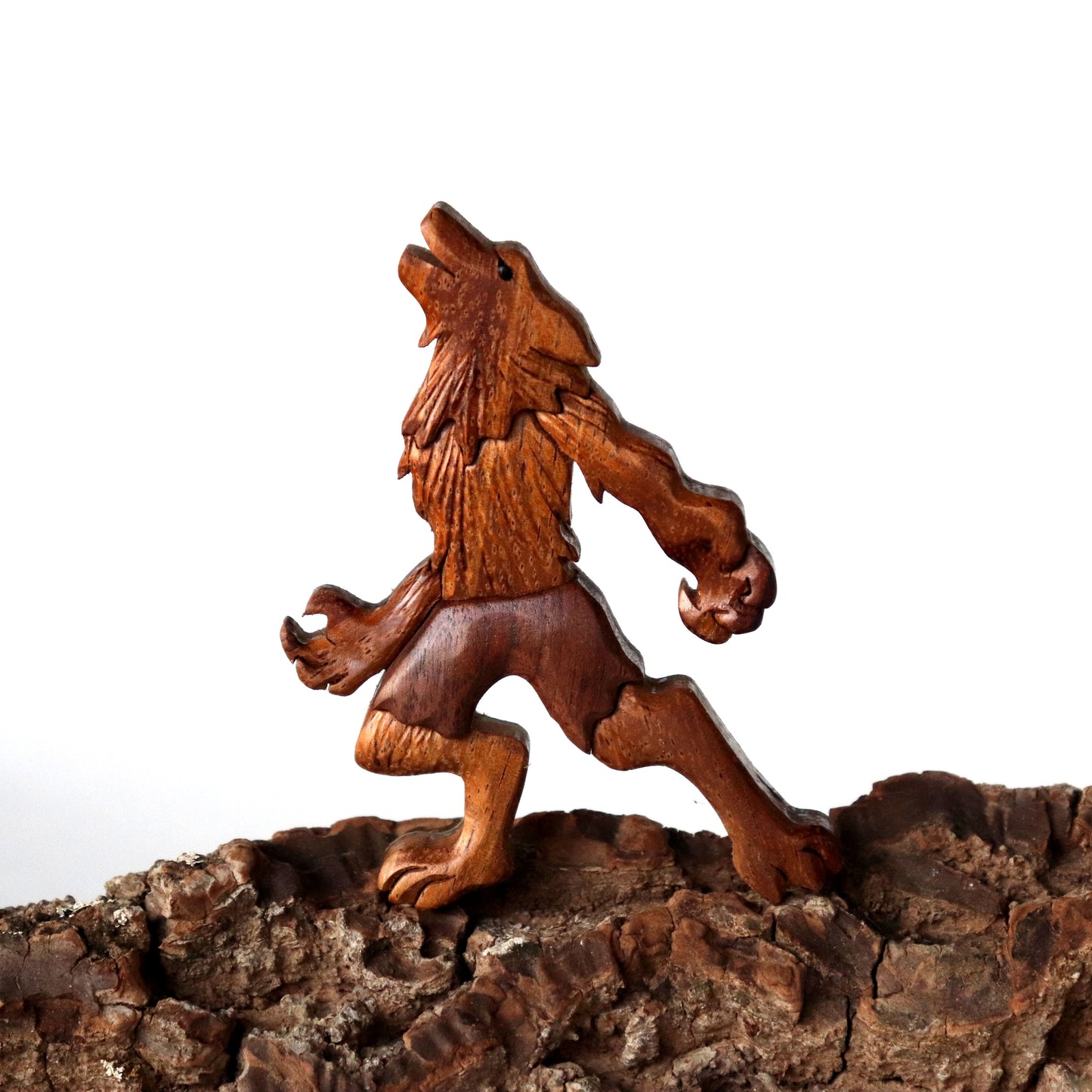 Werewolf Wood Carved Intarsia Ornament / Magnet