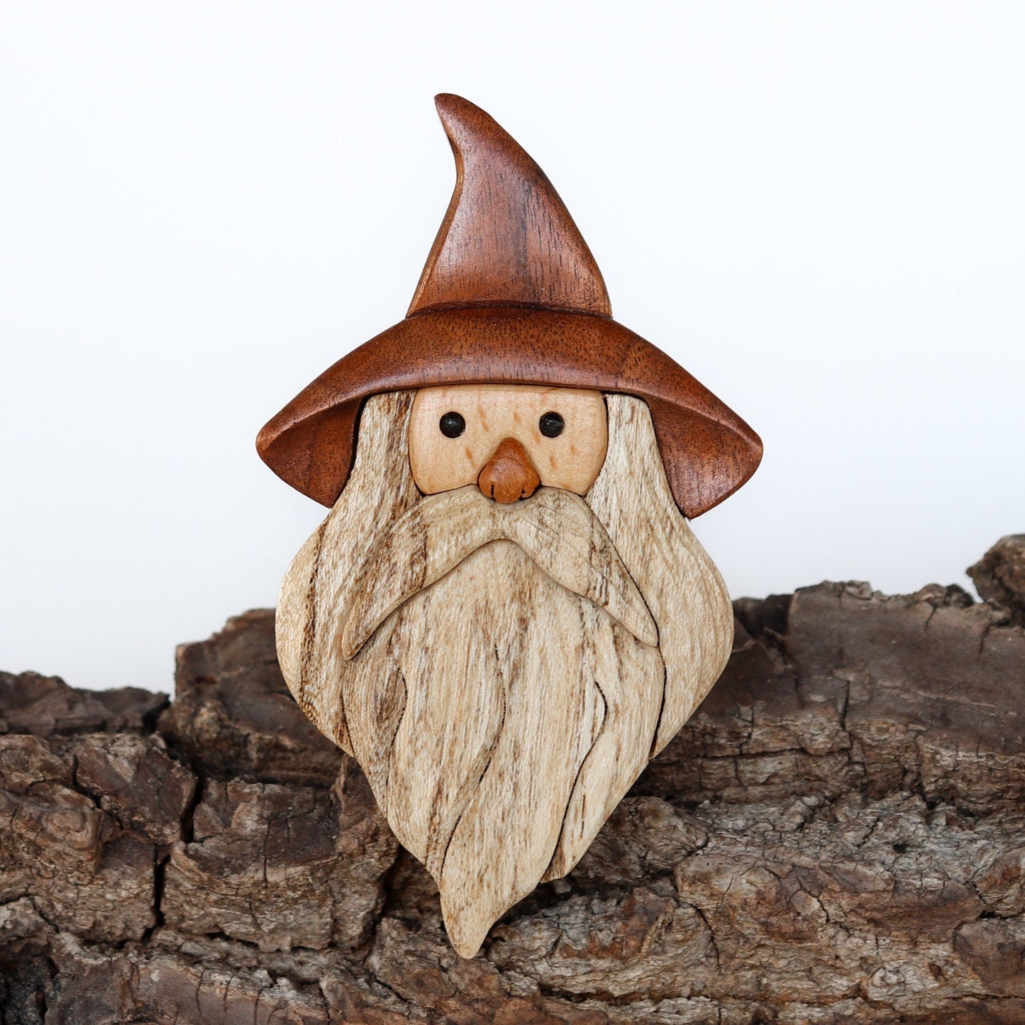 Wizard Wood Carved Intarsia Ornament / Magnet