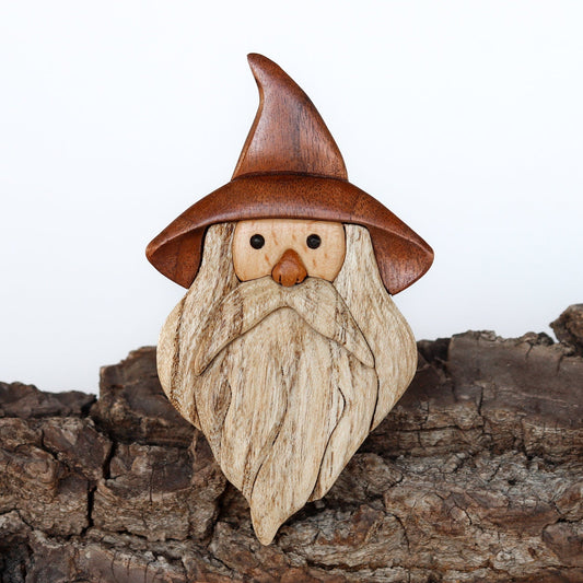 Wizard Wood Carved Intarsia Ornament / Magnet