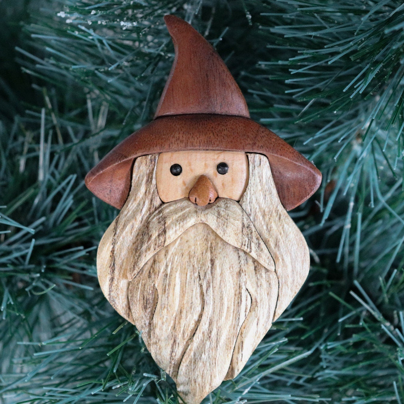 Wizard Wood Carved Intarsia Ornament / Magnet