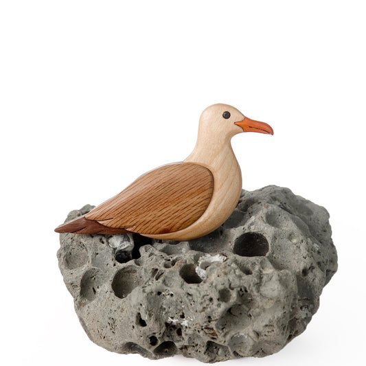 Seagull Wood Carved Intarsia Ornament / Magnet