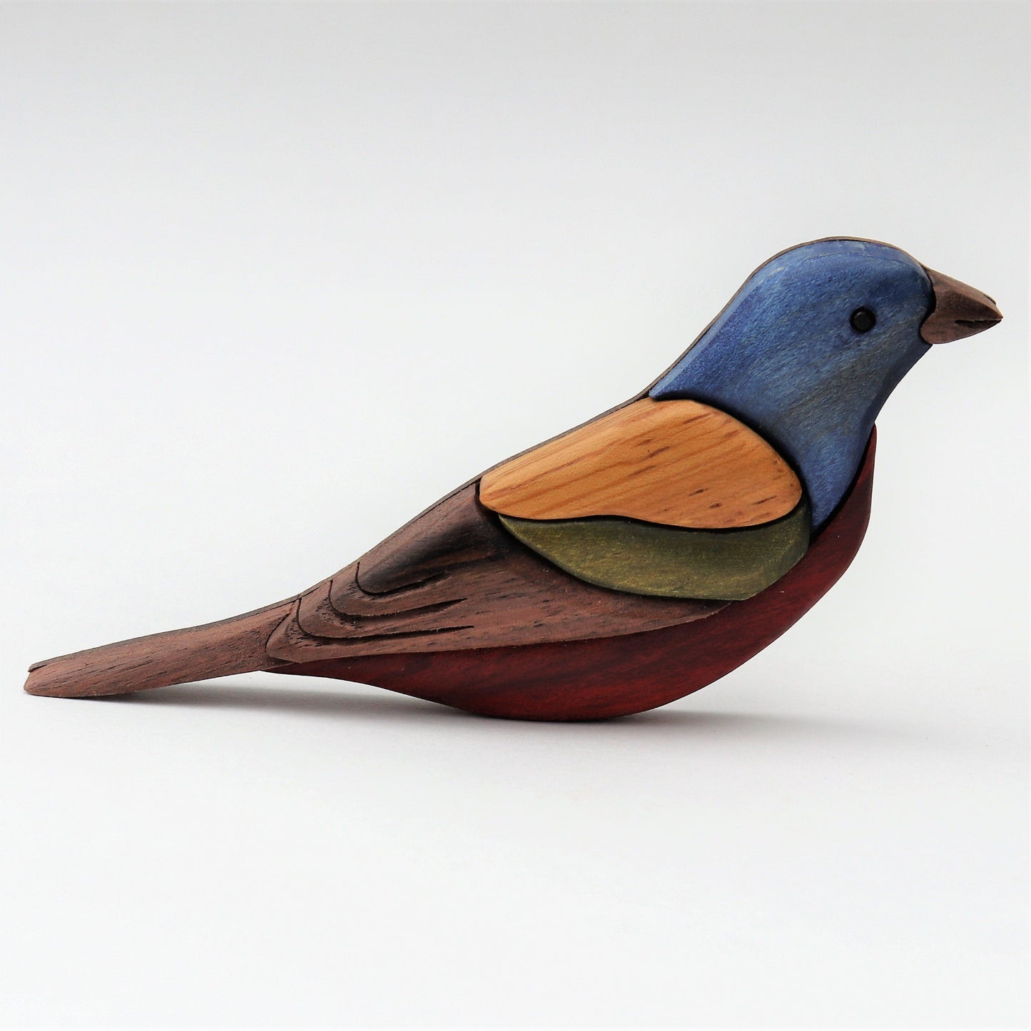 Painted Bunting Wood Carved Intarsia Ornament / Magnet