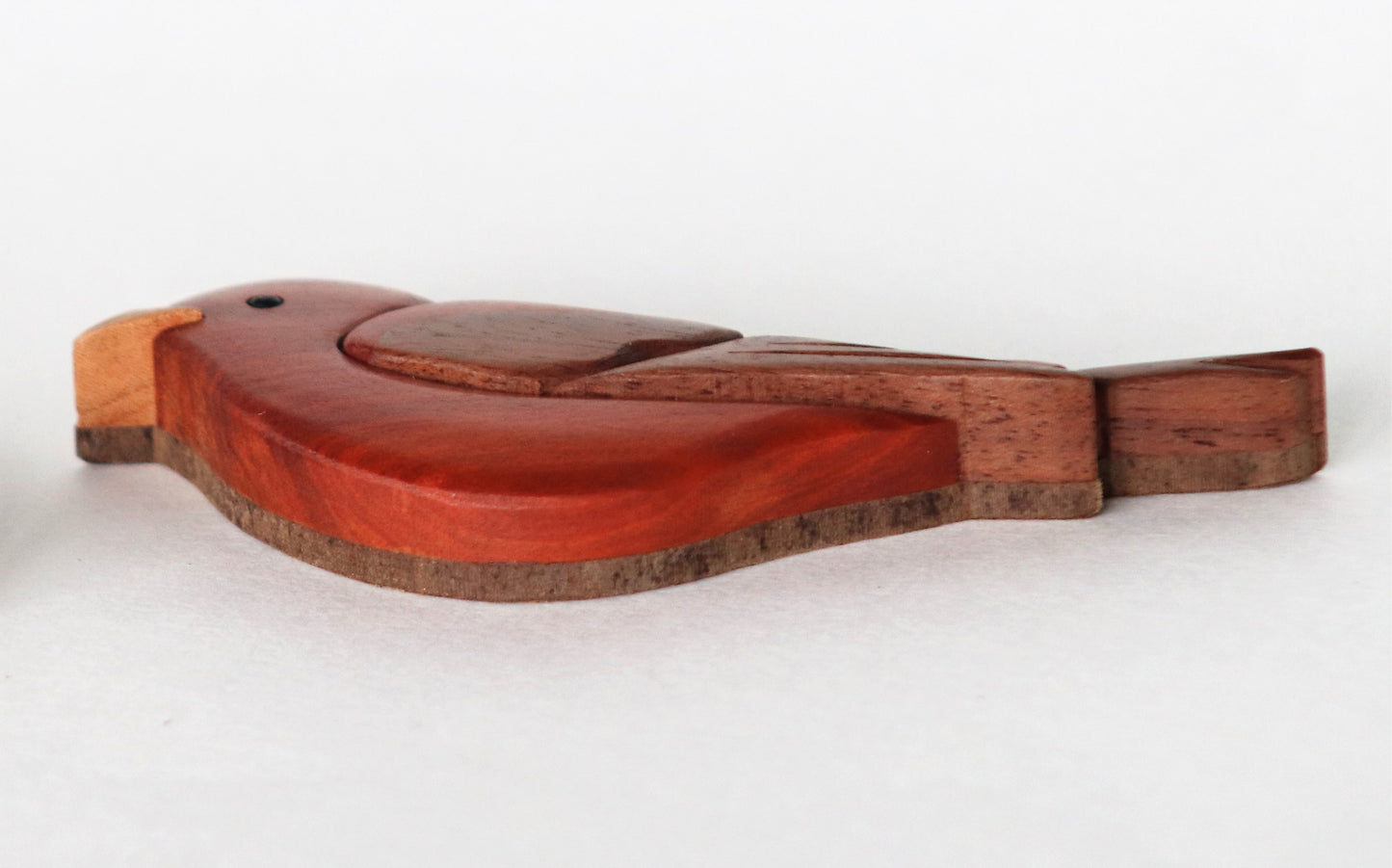 Scarlet tanager Christmas ornament or magnet, Handmade songbird intarsia wood art, Personalized wood carving, Wooden scroll saw decoration