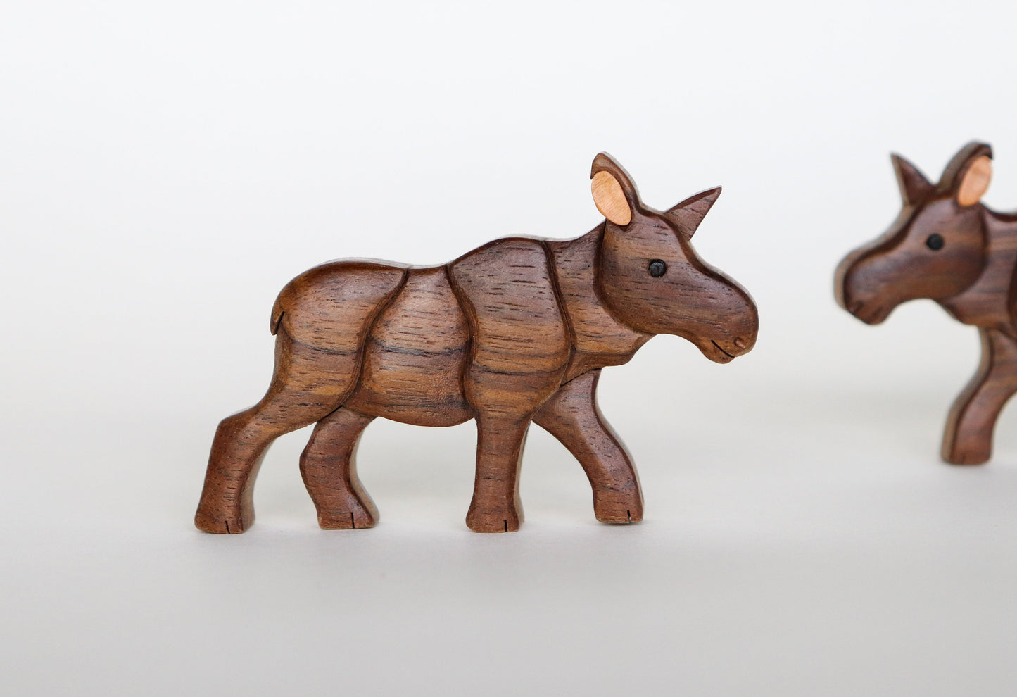 Moose Wood Carved Intarsia Ornament / Magnet