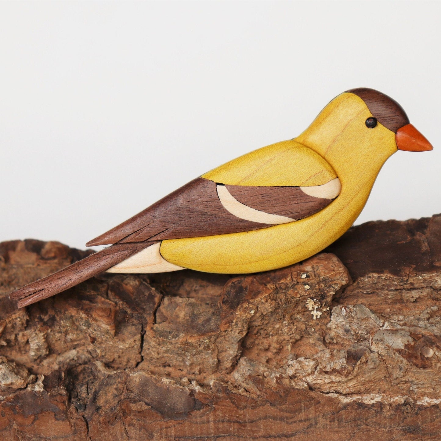 Goldfinch Wood Carved Intarsia Ornament / Magnet