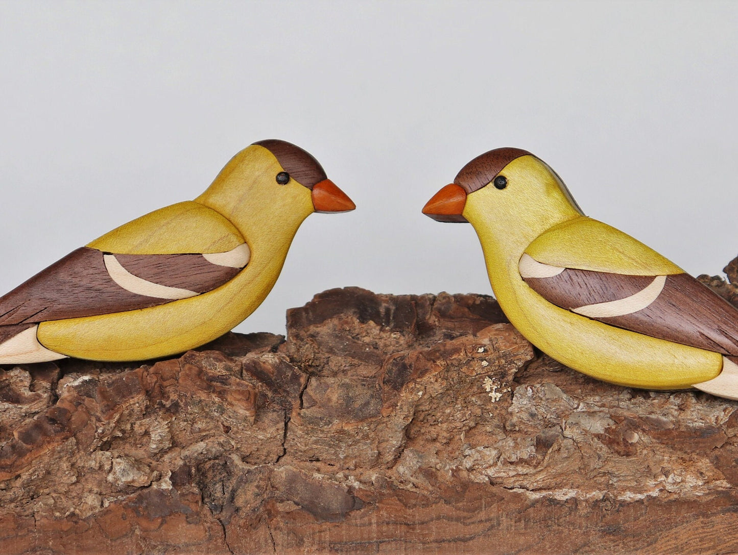 Goldfinch Wood Carved Intarsia Ornament / Magnet