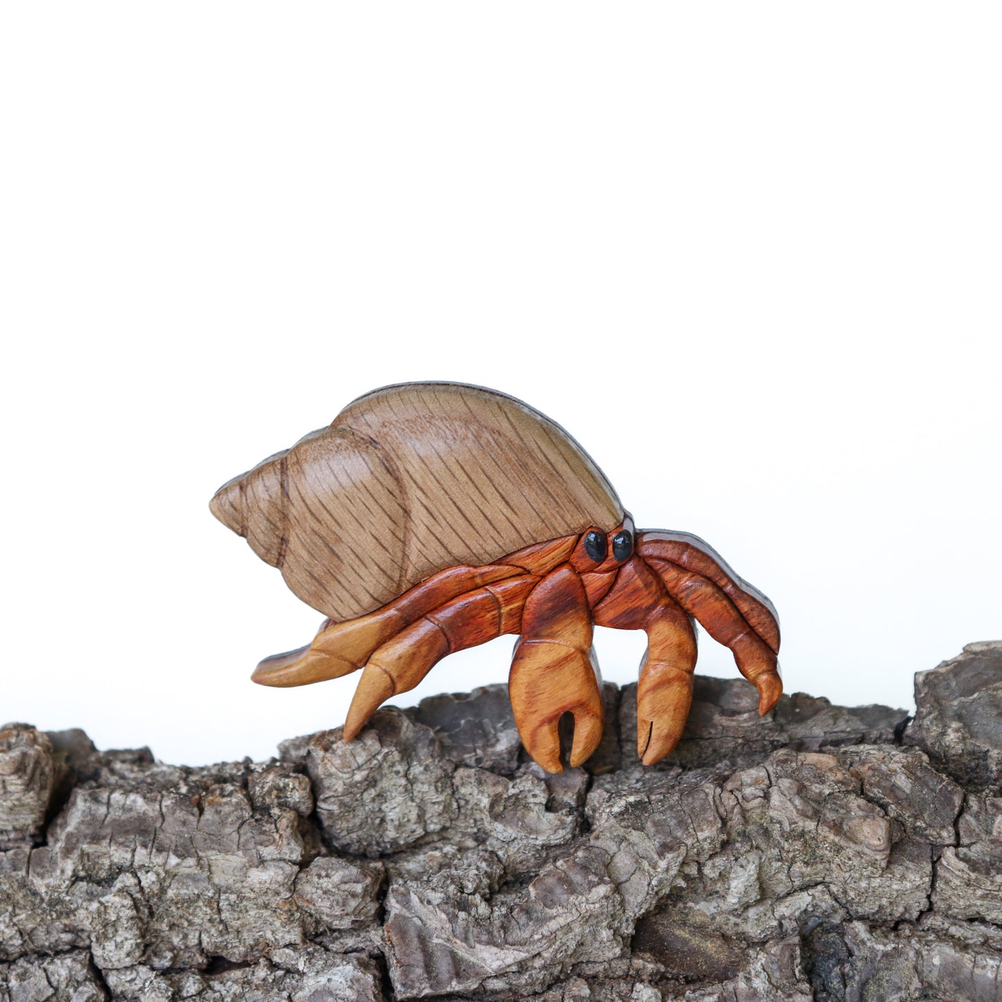 Hermit Crab Wood Carved Intarsia Ornament / Magnet