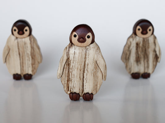 Penguin chick Christmas ornament or magnet, intarsia wood art, Personalized wood carving, Collectable wooden ornament, Arctic wildlife