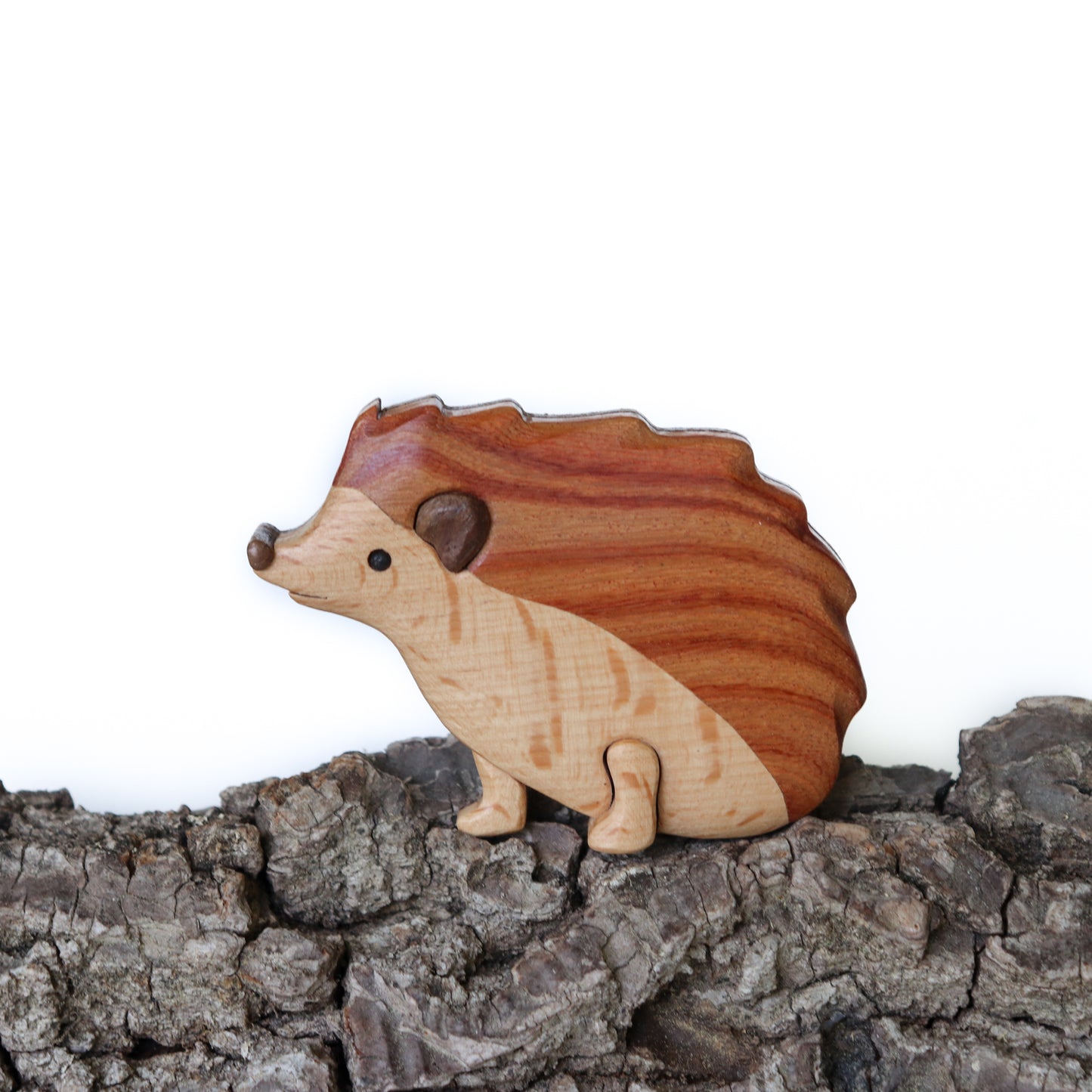 Hedgehog Christmas ornament or magnet, Handmade wildlife intarsia wood art, Personalized wood carving, Wooden scroll saw decoration