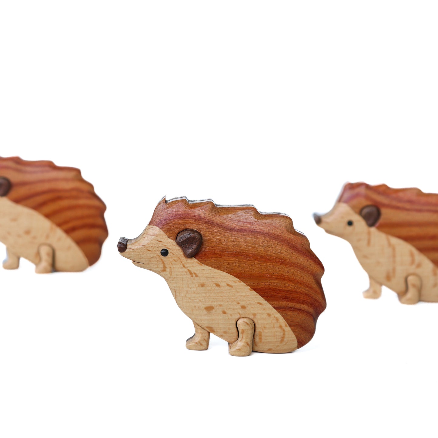 Hedgehog Christmas ornament or magnet, Handmade wildlife intarsia wood art, Personalized wood carving, Wooden scroll saw decoration