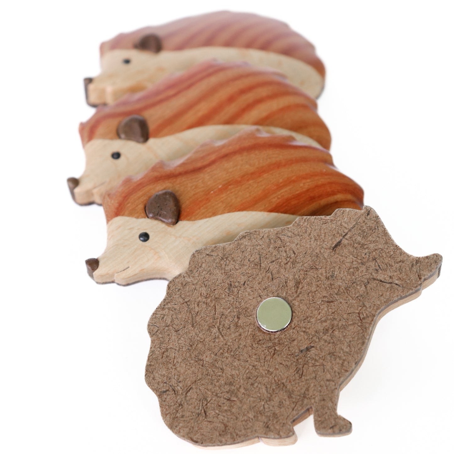 Hedgehog Christmas ornament or magnet, Handmade wildlife intarsia wood art, Personalized wood carving, Wooden scroll saw decoration