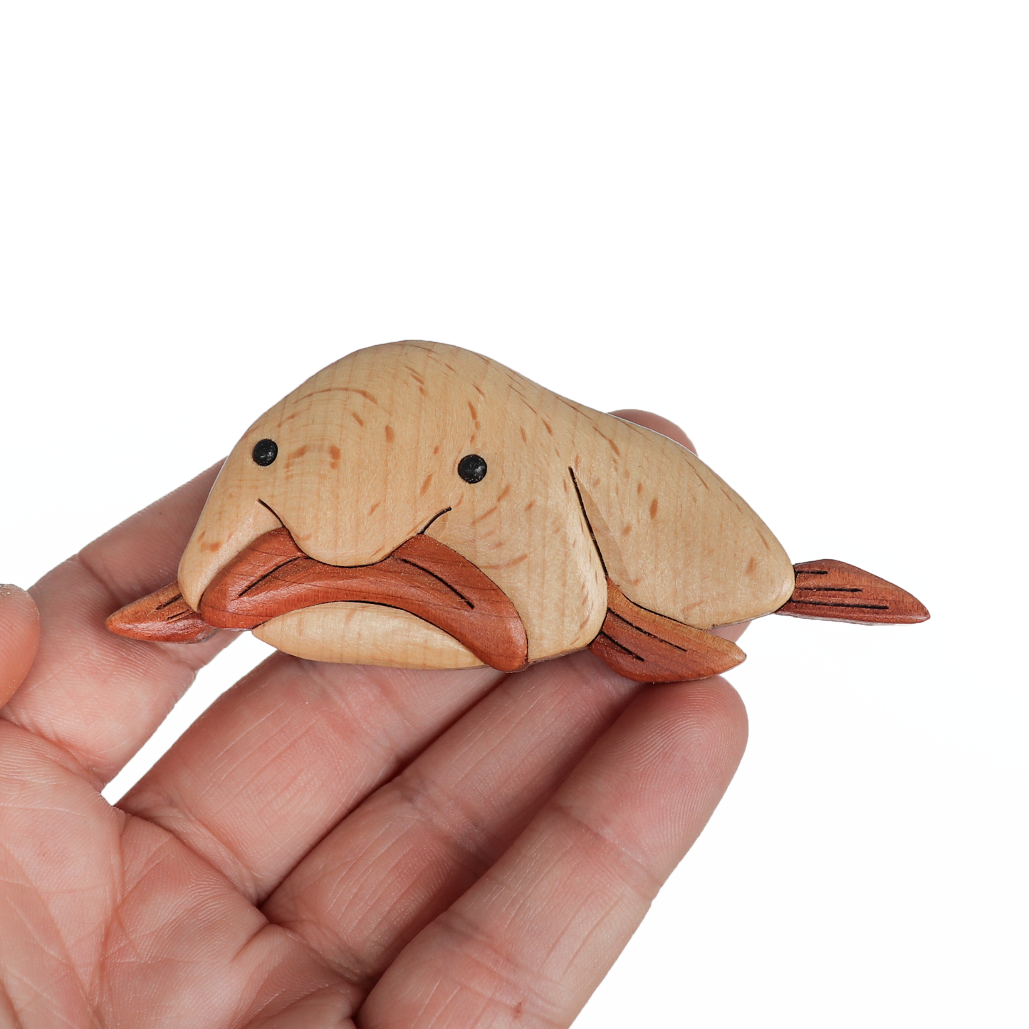 Blobfish Wood Carved Intarsia Ornament / Magnet