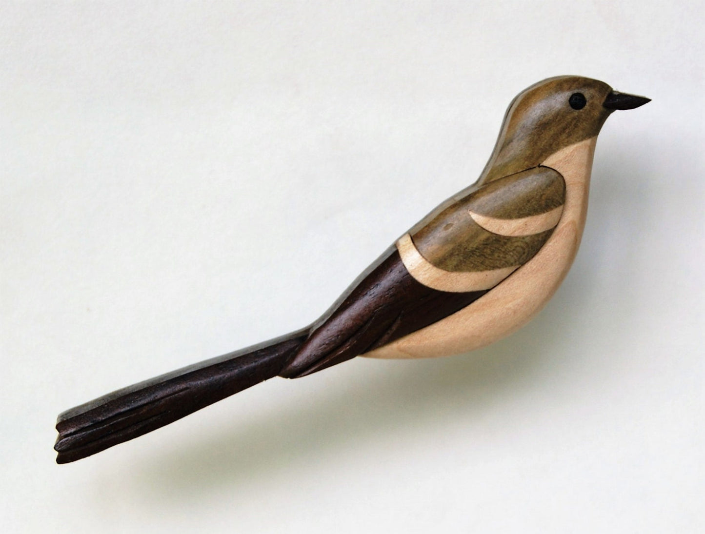 Mockingbird Wood Carved Intarsia Ornament / Magnet
