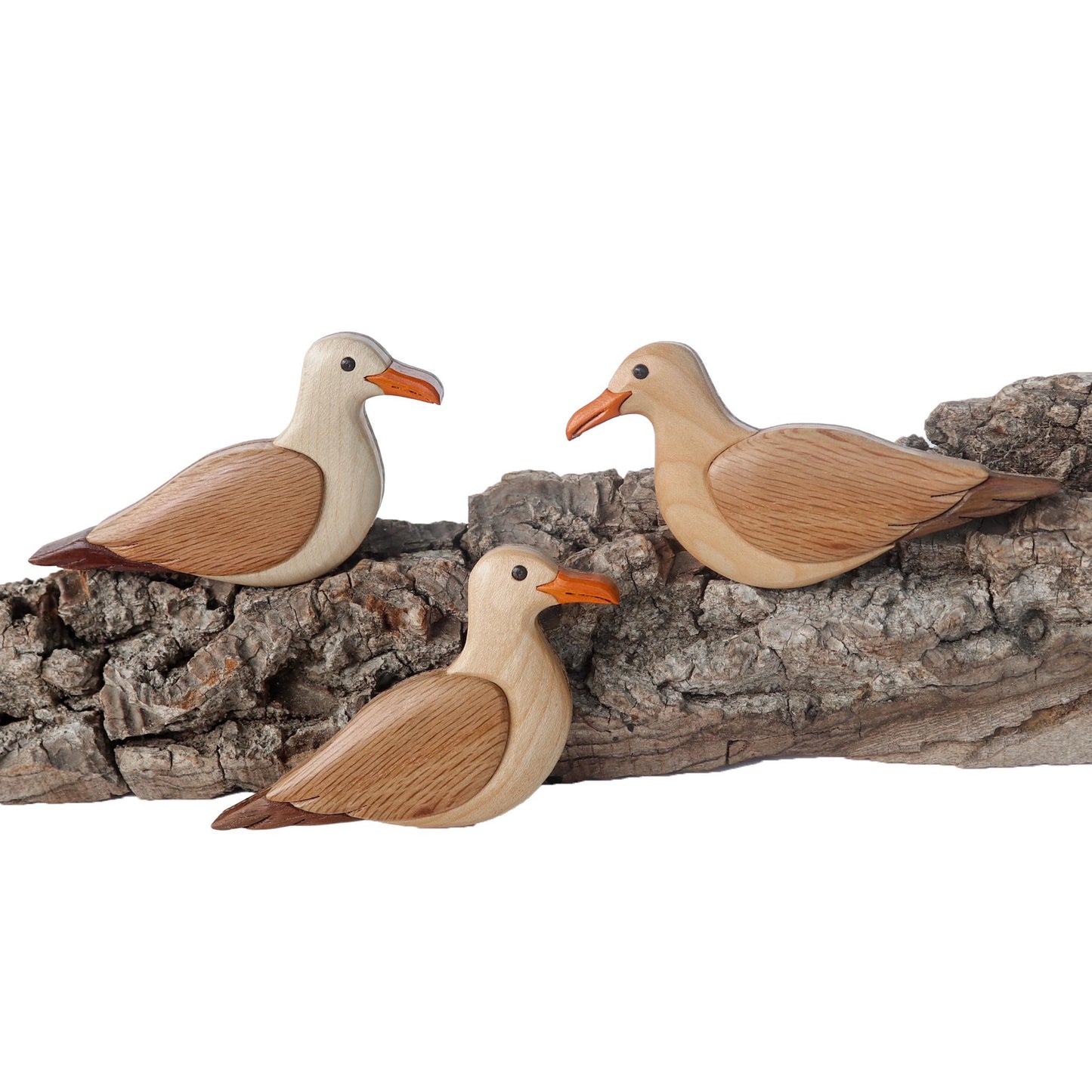 Seagull Wood Carved Intarsia Ornament / Magnet