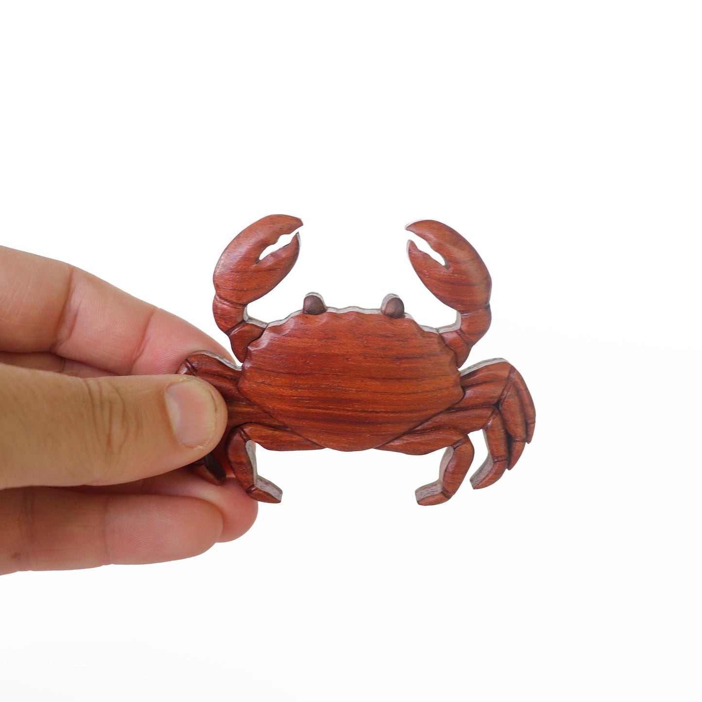 Crab Wood Carved Intarsia Ornament / Magnet