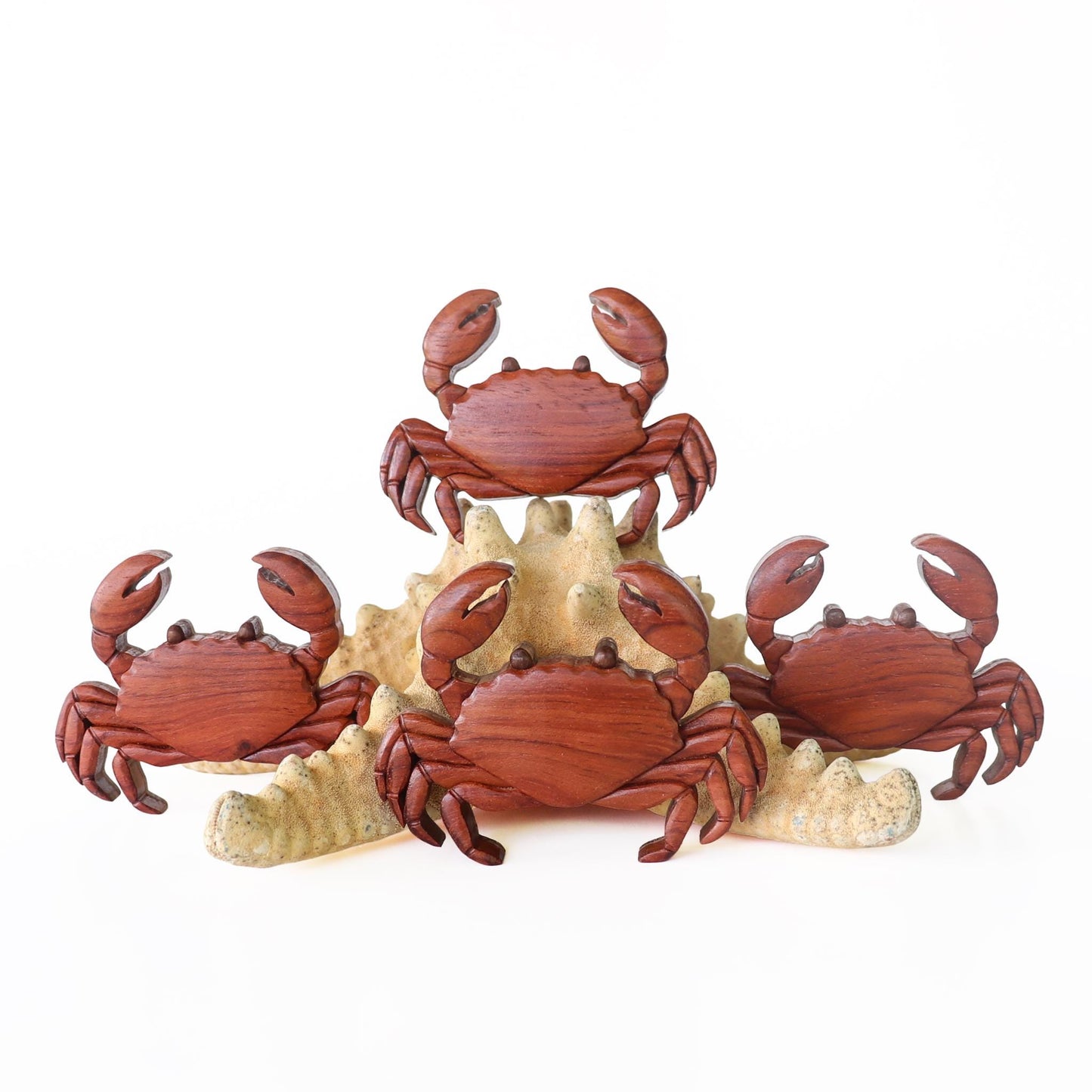 Crab Wood Carved Intarsia Ornament / Magnet